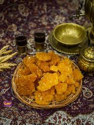 تصویر 1 از پرده نبات سنتی یزد دو آتیشه زعفرانی مرغوب حداد
